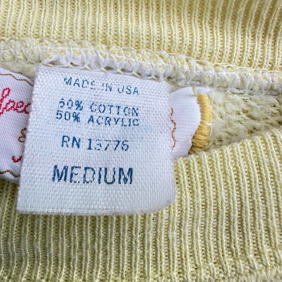 VTG Specially Handmade By Margaret Yellow Knit Pullover Koala Sweater Sz M - Picture 6 of 6
